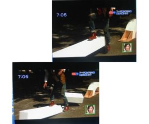 ２１ ,発泡スチロールのブロックの細長い板と、同じものでセブンブリッジのアーチにした場合の比較実験６