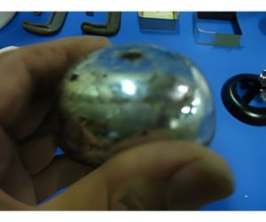 11 ,自転車のベルで発泡半球作り２