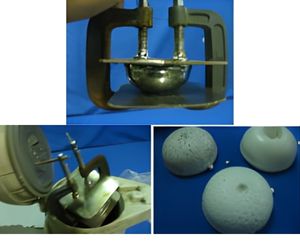 11 ,自転車のベルで発泡半球作り６