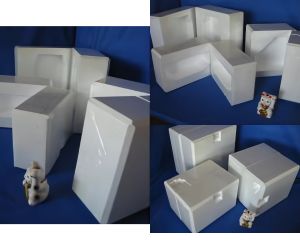 「ヨーロッパの貴婦人の秘宝を日本で展示紹介する為の全面ガラス張り宝石ケース専用特注梱包材」3