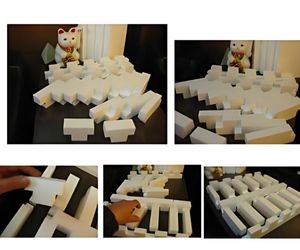 凹部櫛型と凸部積み木型の組み立てパズル式標本箱