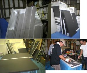 大和郡山城を発泡スチロールで復元している様子2