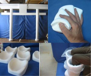 足湯、鳥居、レントゲン用手置き