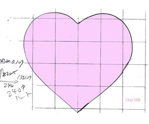 (1)縦横の長さの比率が 1対1、09ハート