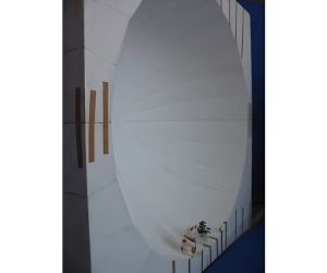 「半球ドーム型簡易映像提示システム凹面を作る」