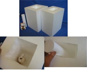 四角い液体窒素用容器 持ち手あり