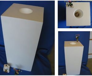 四角い液体窒素用容器 円形にくり抜いたもの