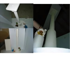 発泡スチロールの電波測定実験用円形ポール実例２