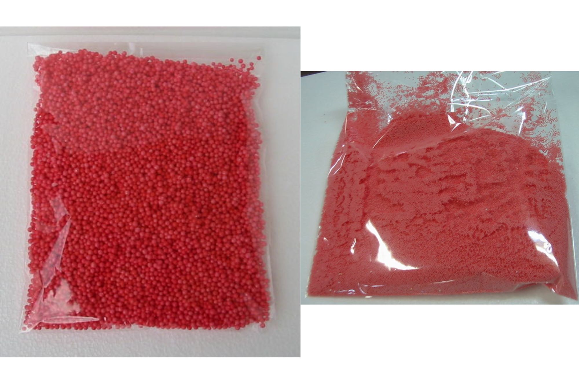 発泡スチロールビーズ 赤