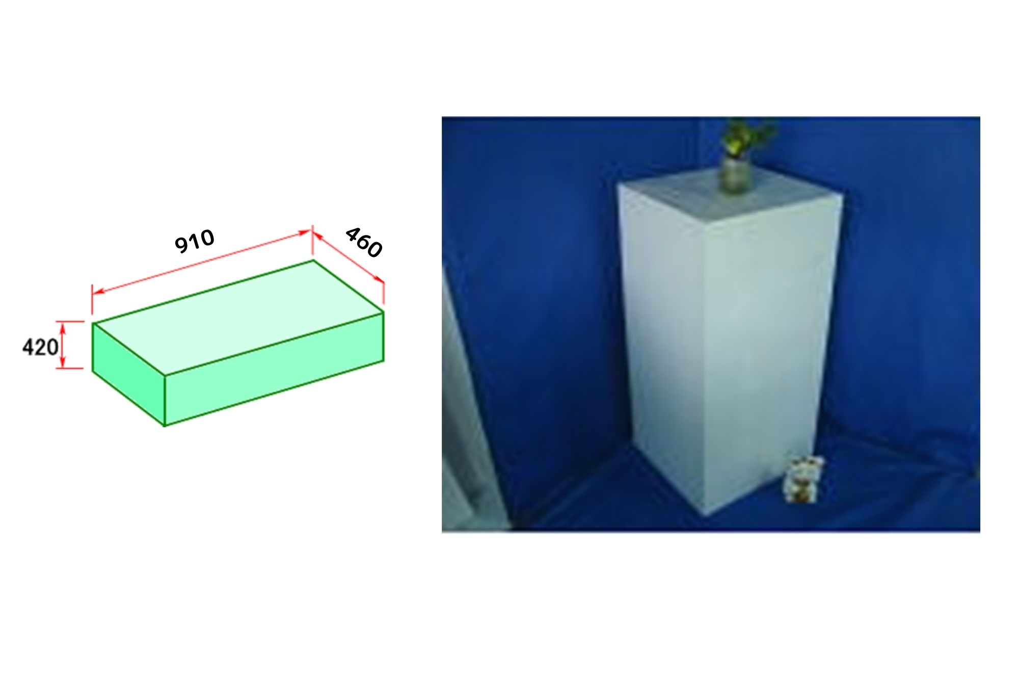発泡スチロールブロック 4分の1