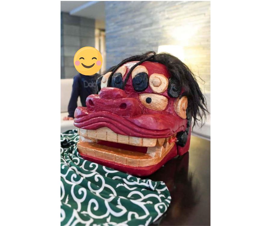 発泡スチロールで獅子舞をつくるお客様製作例2