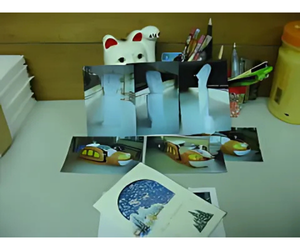 先生が作った製作実例「モアイ像 と ねこバス」