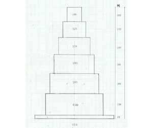 某有名人の結婚披露宴にて、ウエデングケーキ用芯材  6段ケーキ3
