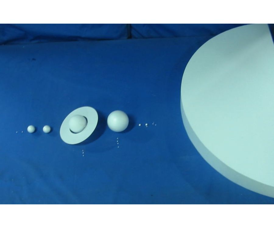 太陽系セットの各惑星と同比率の場合の太陽