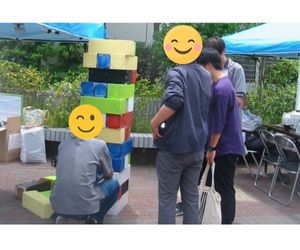 発泡スチロール巨大ジェンガのお客様使用例2