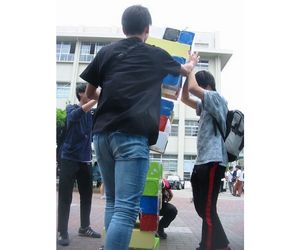 発泡スチロール巨大ジェンガのお客様使用例５