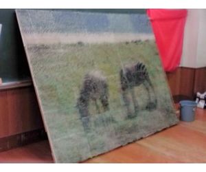 爪楊枝アート作品 『サバンナ』