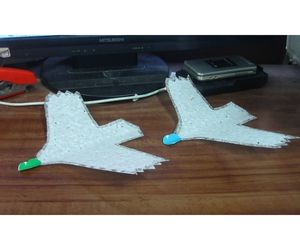 ハト型ふわふわヒコーキ製作例