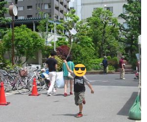 イベント会場でのたこ揚げ風景