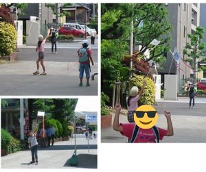 凧揚げ 高校のイベント会場で実演6